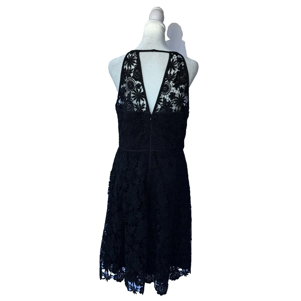 White House Black Market Crochet Halter Lace Midi Dress Size 6 Whimsigoth Gothic